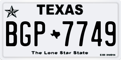 TX license plate BGP7749