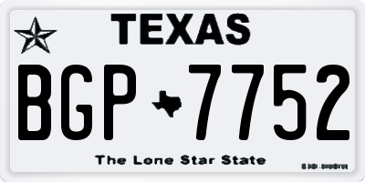 TX license plate BGP7752