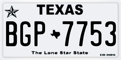 TX license plate BGP7753