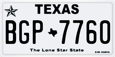 TX license plate BGP7760