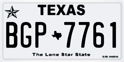 TX license plate BGP7761