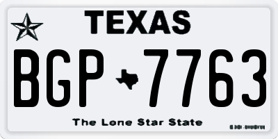 TX license plate BGP7763
