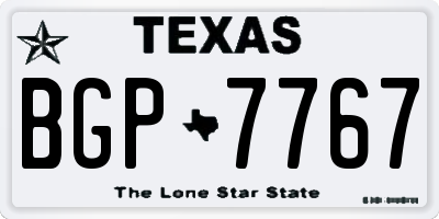 TX license plate BGP7767