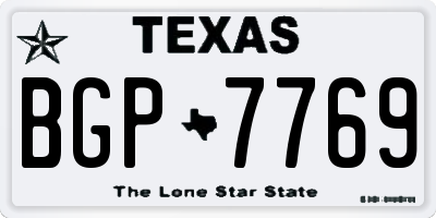 TX license plate BGP7769