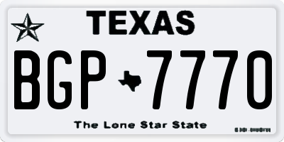 TX license plate BGP7770