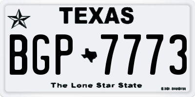 TX license plate BGP7773