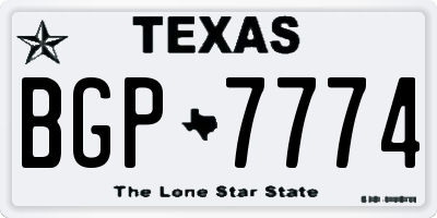 TX license plate BGP7774
