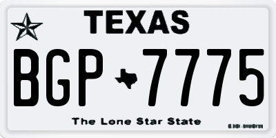 TX license plate BGP7775