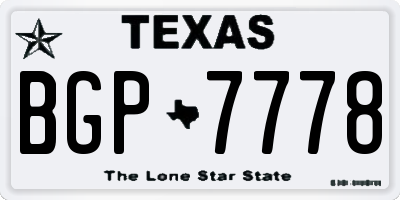 TX license plate BGP7778