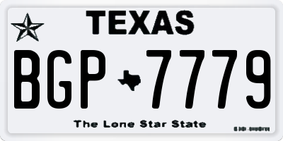 TX license plate BGP7779