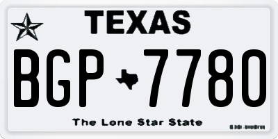 TX license plate BGP7780