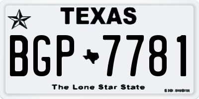 TX license plate BGP7781