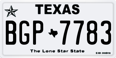 TX license plate BGP7783