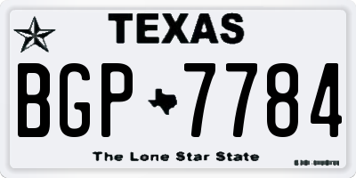 TX license plate BGP7784