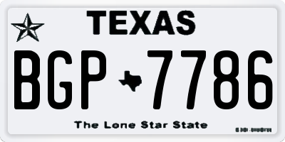 TX license plate BGP7786