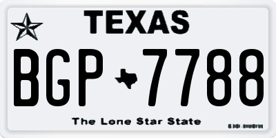 TX license plate BGP7788
