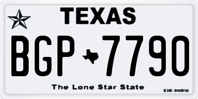 TX license plate BGP7790