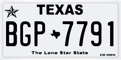 TX license plate BGP7791