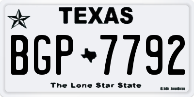 TX license plate BGP7792