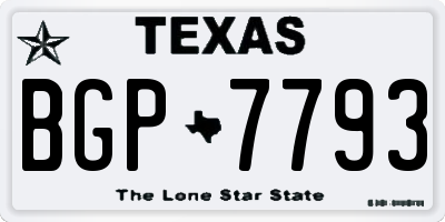 TX license plate BGP7793