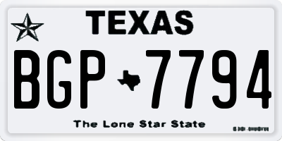TX license plate BGP7794