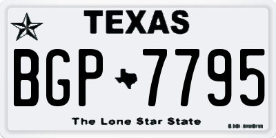 TX license plate BGP7795