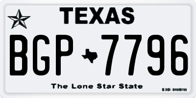 TX license plate BGP7796
