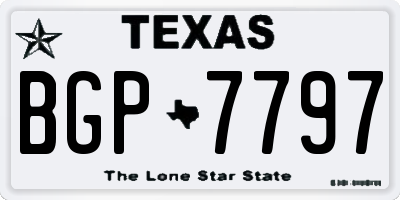TX license plate BGP7797