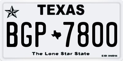TX license plate BGP7800