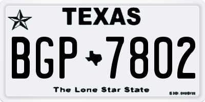 TX license plate BGP7802