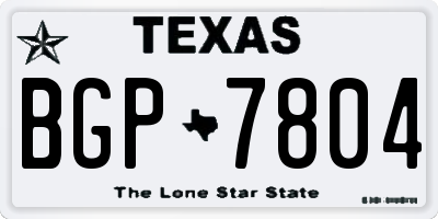 TX license plate BGP7804