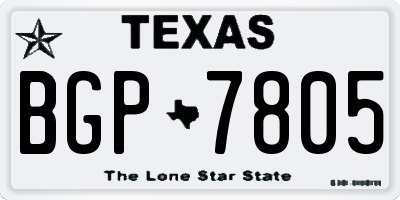 TX license plate BGP7805