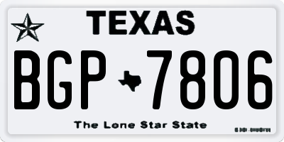 TX license plate BGP7806