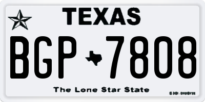 TX license plate BGP7808