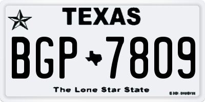 TX license plate BGP7809