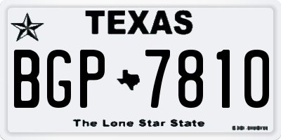 TX license plate BGP7810
