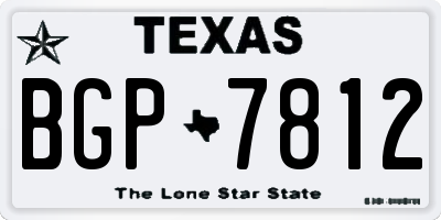 TX license plate BGP7812
