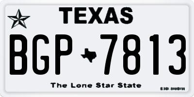 TX license plate BGP7813