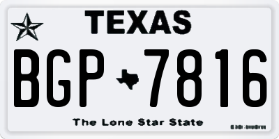 TX license plate BGP7816