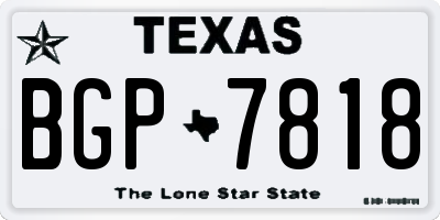 TX license plate BGP7818