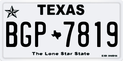 TX license plate BGP7819