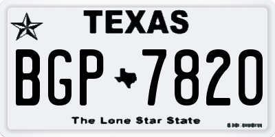 TX license plate BGP7820