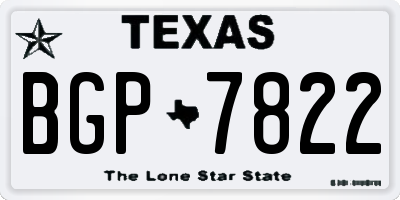 TX license plate BGP7822
