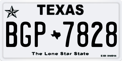 TX license plate BGP7828