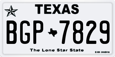 TX license plate BGP7829