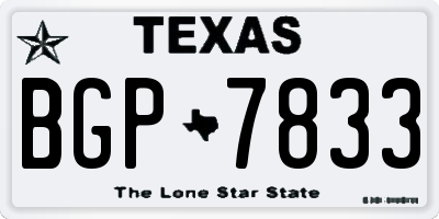 TX license plate BGP7833
