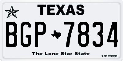 TX license plate BGP7834