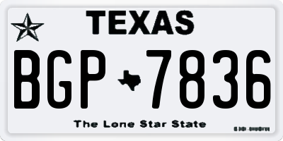 TX license plate BGP7836