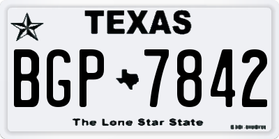 TX license plate BGP7842