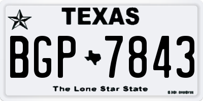 TX license plate BGP7843